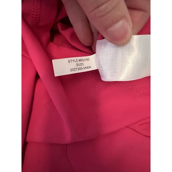 J Crew Factory Scallop Activewear Dress HOT PINK Size XL Criss Cross Back Tennis - Picture 6 of 7